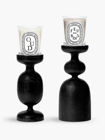 Black Pillar candle holder - For classic candles